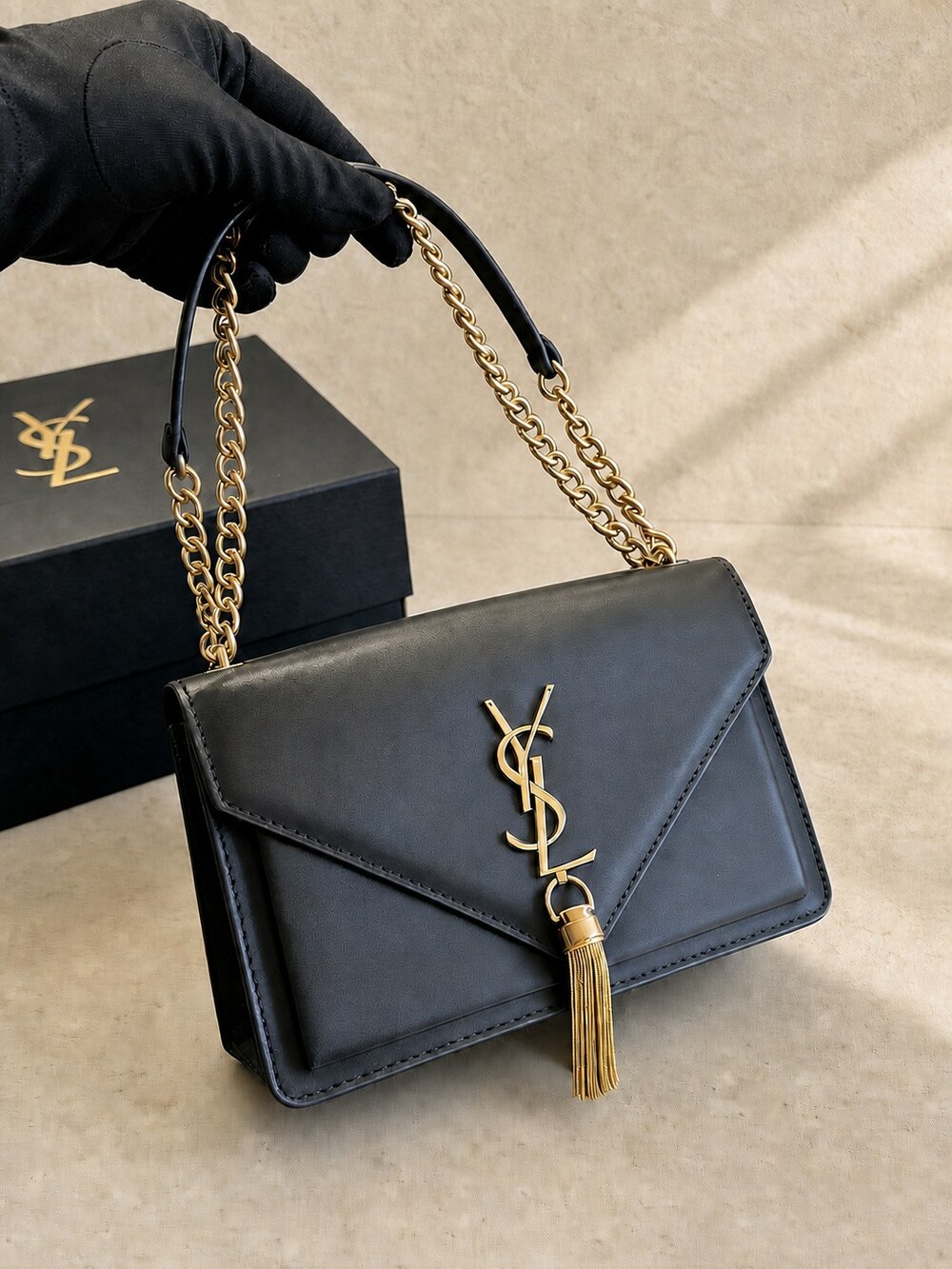 Yves Saint Laurent Shoulder Handbag | Tassel Chain | Kate Small | Black - Picture 6 of 6